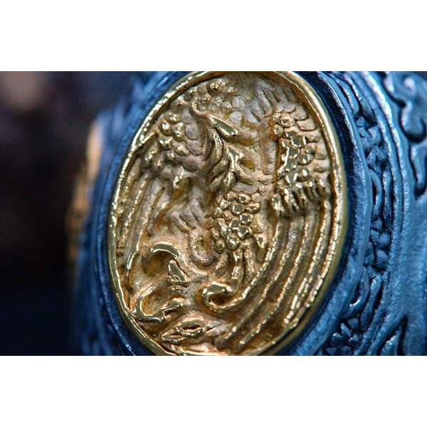 鳳凰 フェニックス 不死鳥 龍 ドラゴン 和柄 和風 印台 ゴールドカラー