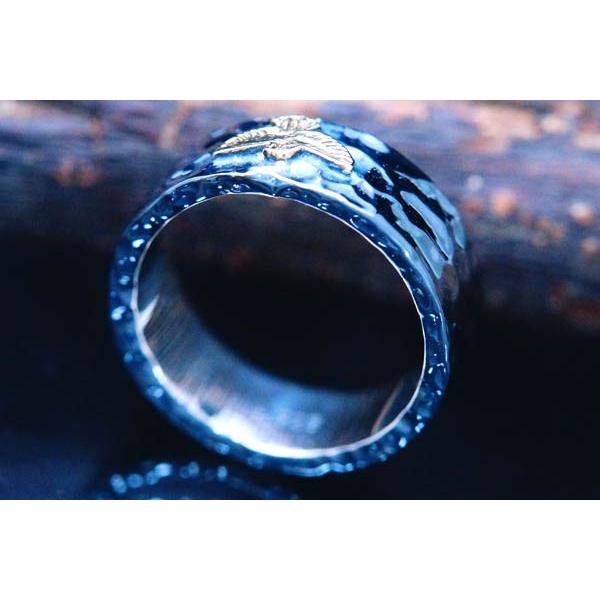 Indian Jewelry K18(18金) イーグル(鷲)ワンポイント装飾 表面打ち出し