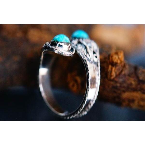 Indian Jewelry 天然石 オーバル・カボションカット ターコイズ リーフ