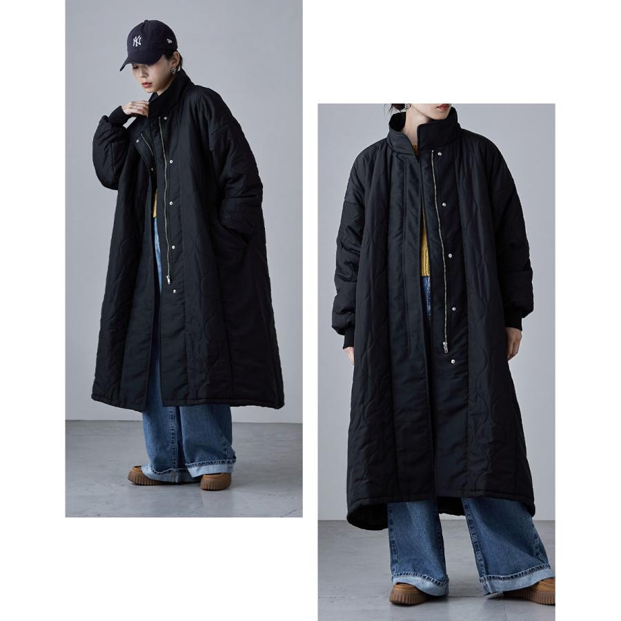 etoll.（エトル） キルティング切替オフラインロングコート アウター