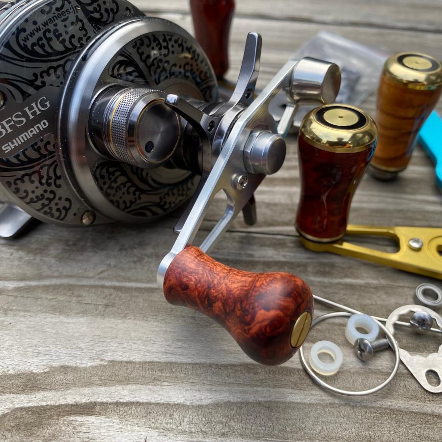 FHF リール ハンドルノブ 花梨 i型 花梨単色瘤 シマノa ダイワs ウッド