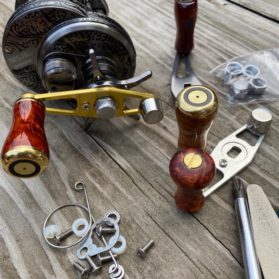 FHF リール ハンドルノブ 花梨 i型 花梨単色瘤 シマノa ダイワs ウッド