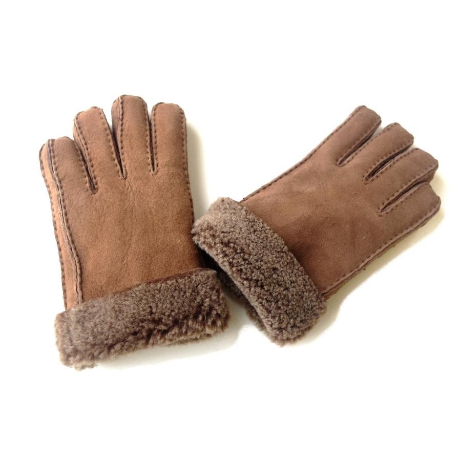 新色ダークブラウン 防寒ムートンメンズ手袋 ハンドメイド本革 暖かさ
