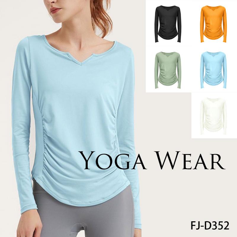 ヨガウェア Vネック レディース速乾 スポーツ トップス ストレッチ