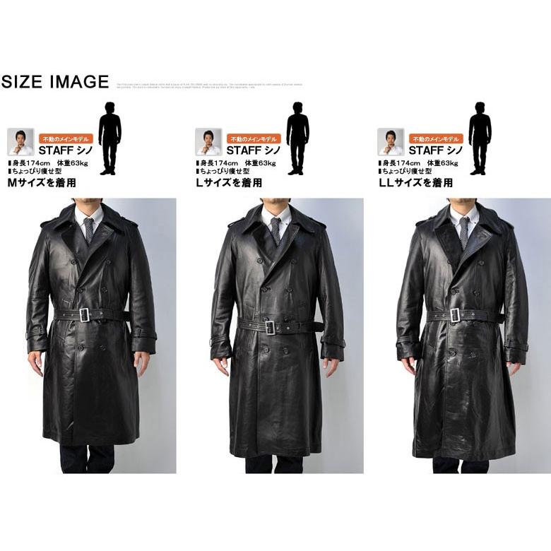 FLAG ON CREW コート 本革 レザーコート 羊本革 ラムレザー メンズ