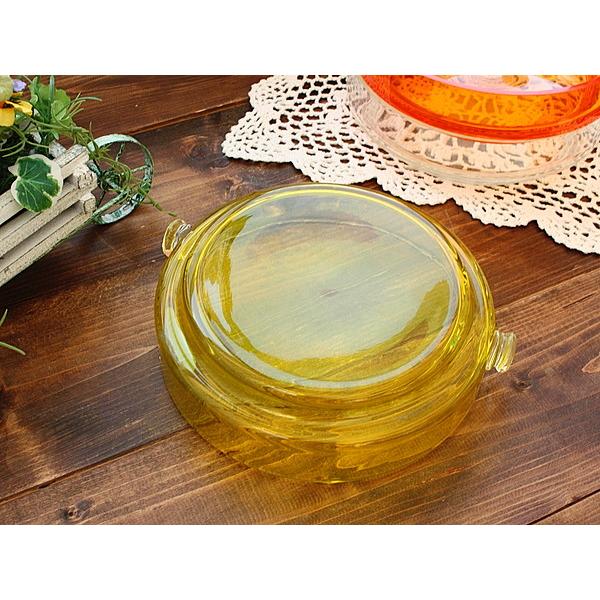 イエロー ガラス鉢(21cm)(洋食器 ガラス ボウル 大鉢 お洒落