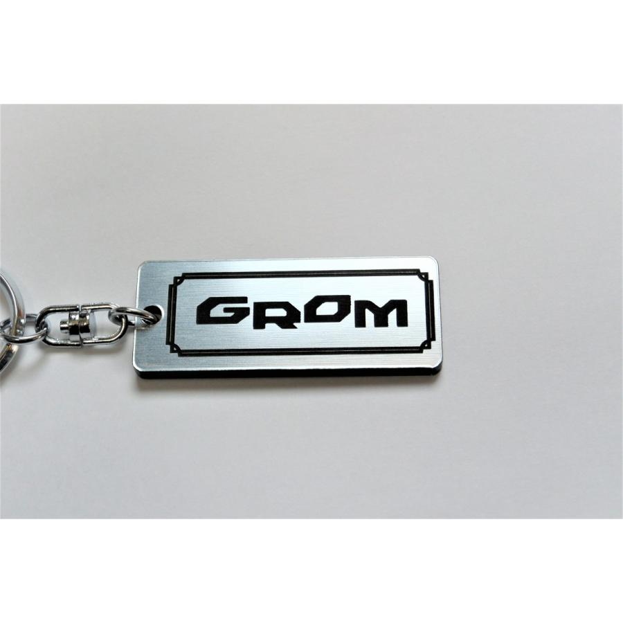 A-527-2 GROM 2層アクリル製 銀黒 2重リング キーホルダー グロム 125