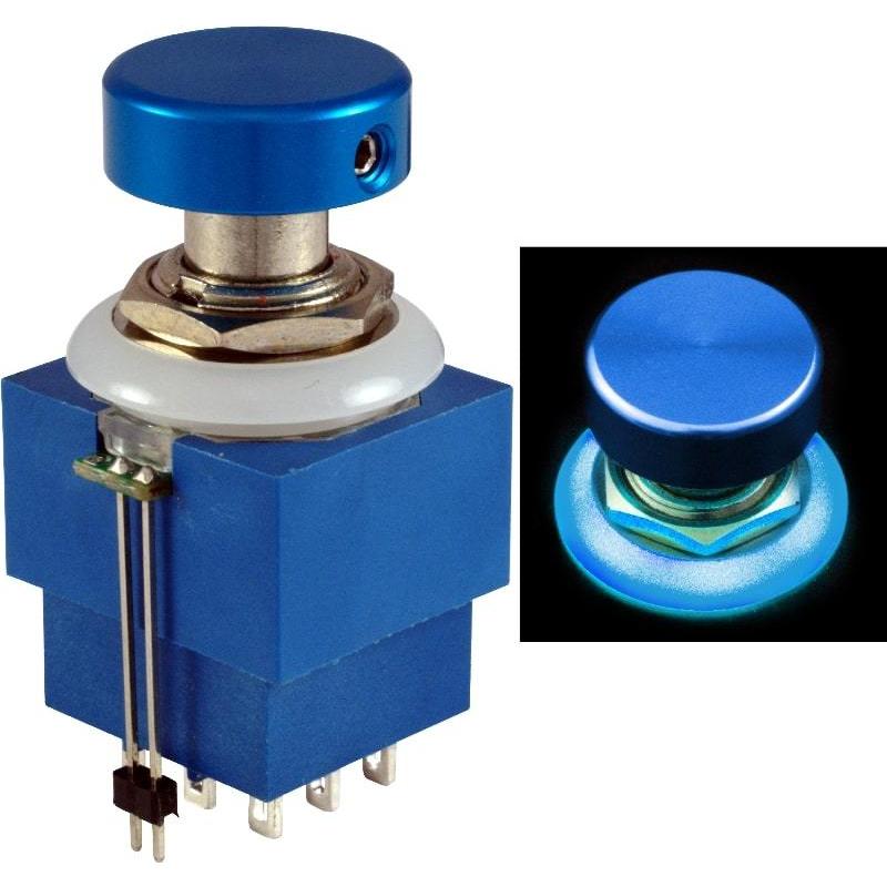 フットスイッチ Footswitch - 3PDT, with built-in LED Ring, Blue