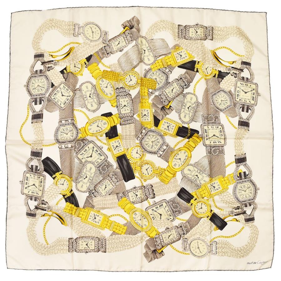 Cartier（カルティエ） must de cartier 時計柄 スカーフ シルク100