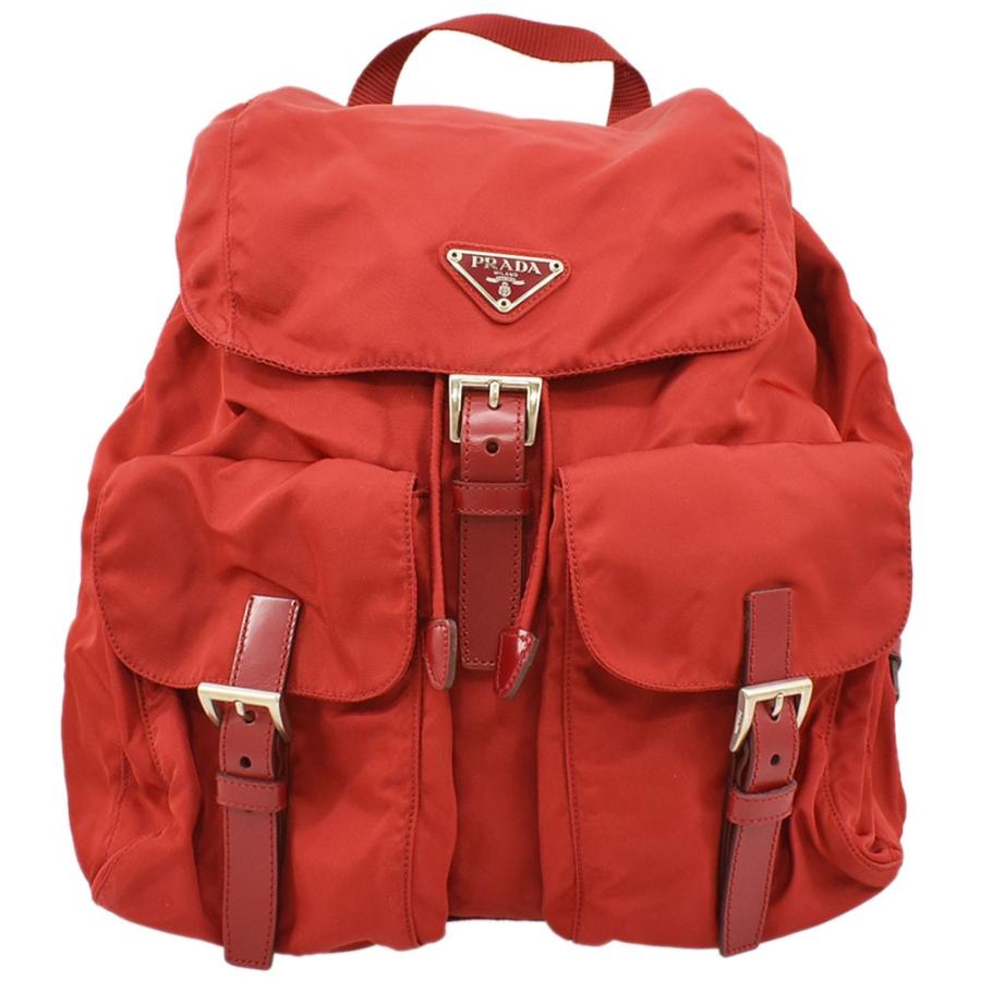 PRADA（プラダ） 三角ロゴ リュック デイパック ナイロン チェリー