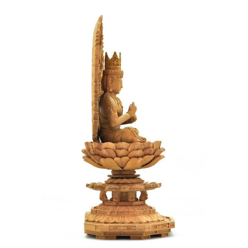 福和屋 仏像 真言宗 大日如来像 白檀材 八角台座 飛天光背 2寸 2.5寸 3