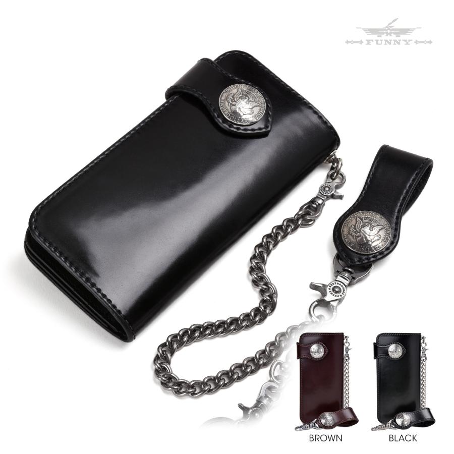 FUNNY公式ストア ファニー ライダースウォレット コードバン 財布 長