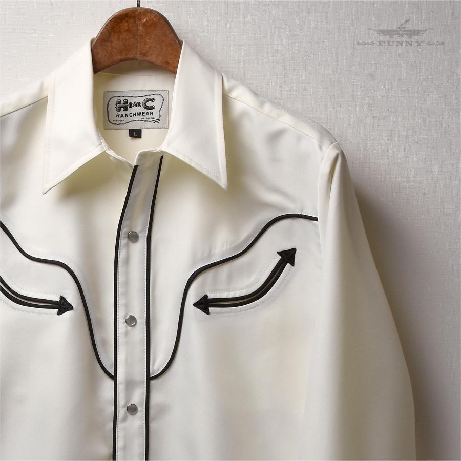 FUNNY公式ストア H Bar C メンズ ウエスタンシャツ White San Fernando