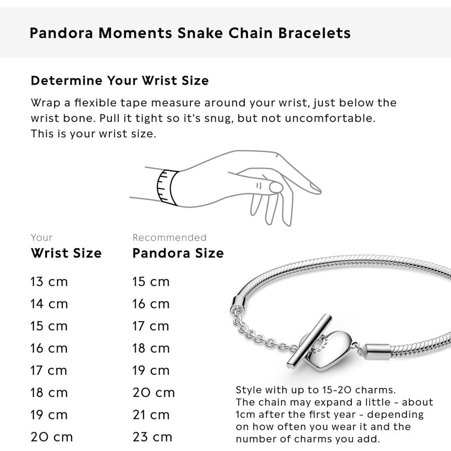 並行輸入品】PANDORA Moments 刻印可能なハートTバースネークチェーン