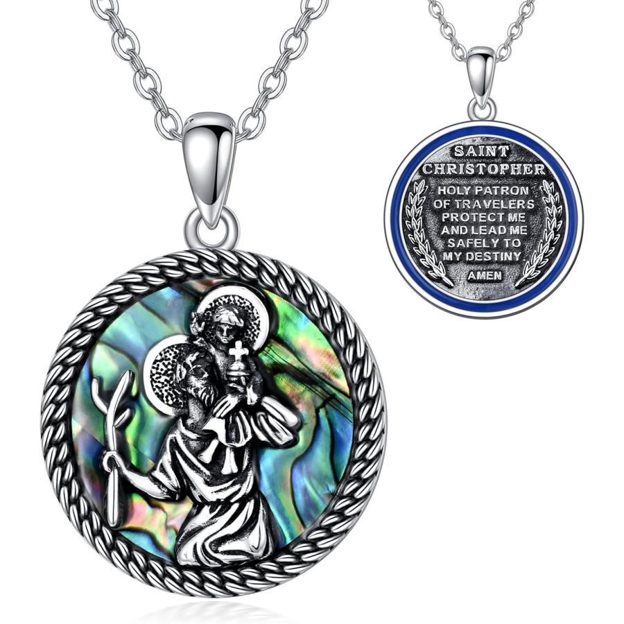 並行輸入品】聖クリストファーネックレス 925スターリングシルバー 聖