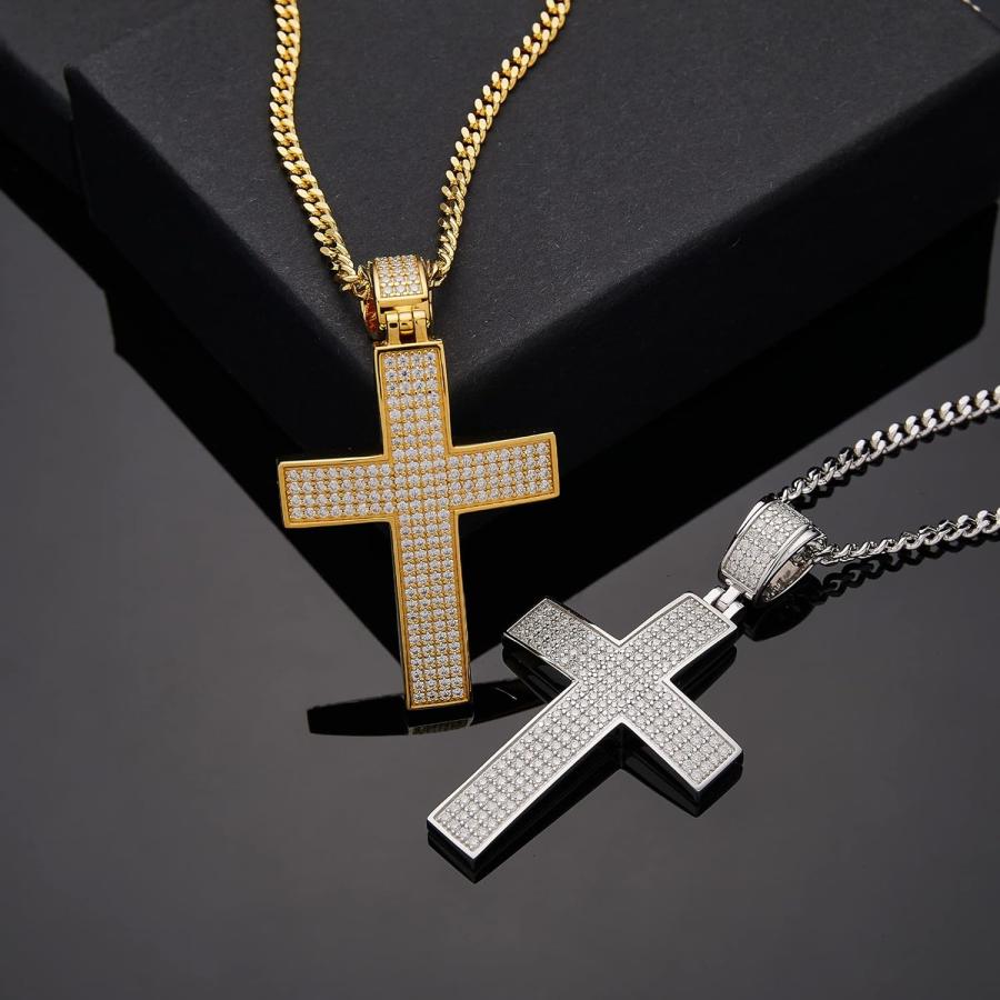 並行輸入品】CHINALUSTER モアッサナイト クロスネックレス メンズ 18K