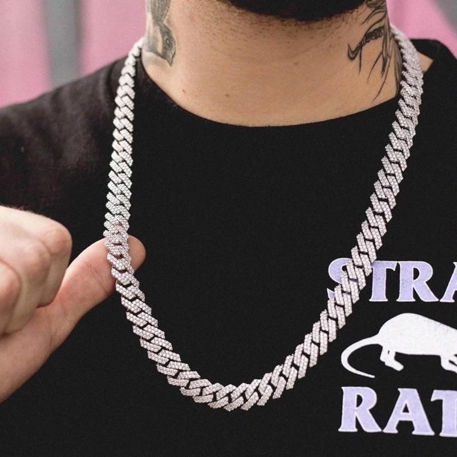 並行輸入品】Xikui キューバンチェーンネックレス アイスアウト