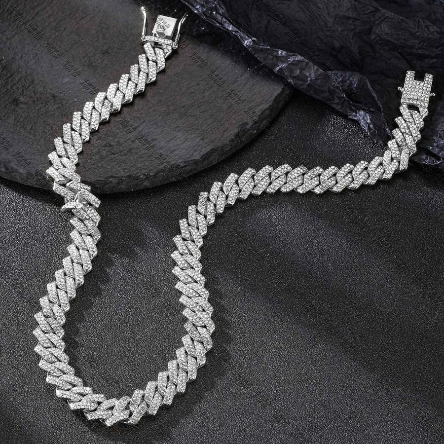 並行輸入品】Xikui キューバンチェーンネックレス アイスアウト