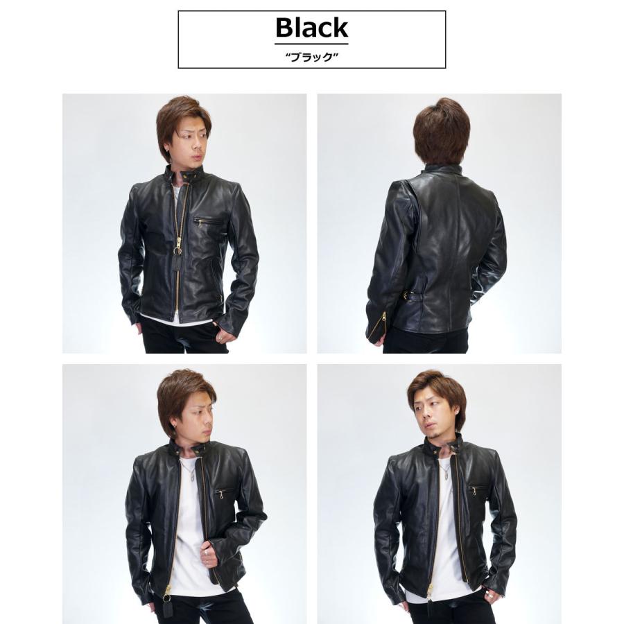 VANSON（バンソン） モデルBタイプ 立ち襟 シングルライダース レザー