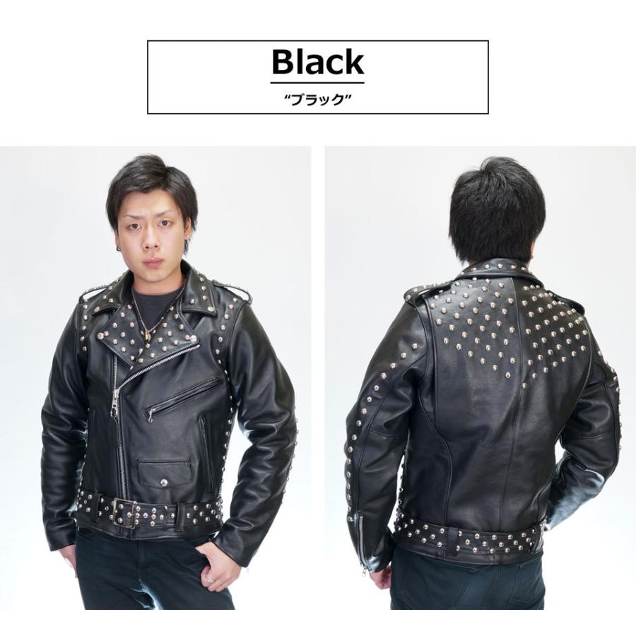 VANSON（バンソン） スタッズ レザー ダブルライダースジャケット C2