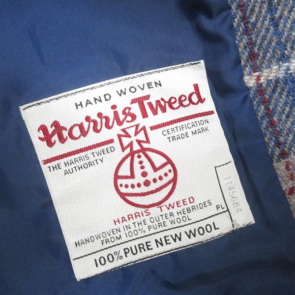 H□ハリスツイード/HarrisTweed チェックウール ダッフルコート【S