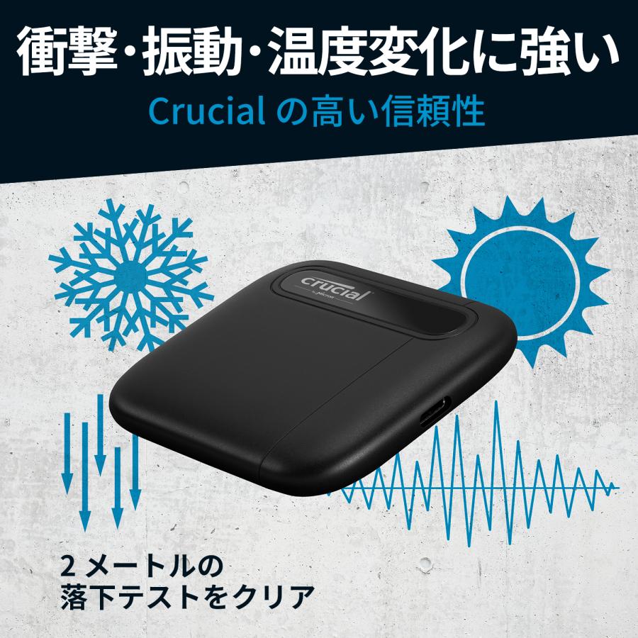Crucial X6 外付け SSD 2TB 【PS5/PS4 動作確認済み】 USB Type-C 最大