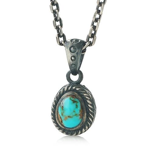 シルバーペンダント ネイティブ 古美加工 メンズ ターコイズ