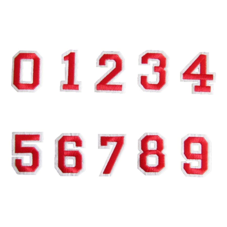 アイロンワッペン 数字 赤 刺繍 : オナモミズハウス - 通販 - Yahoo