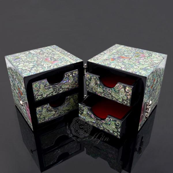 韓国螺鈿 螺鈿漆器 螺鈿 高級 宝石箱 ジュエリーボックス 鶴 韓国伝統