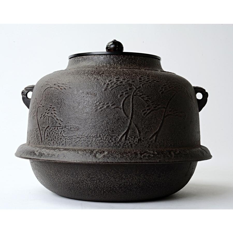 釜師 高橋敬典 浜松地紋 真形羽付釜 共箱、栞付 人間国宝 日本工芸会