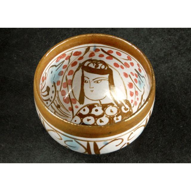 人間国宝 加藤 卓男 ラスター彩 人物文 酒杯 ぐい呑 : 古美術植松