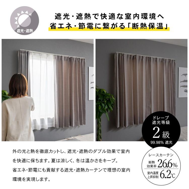 ◇コーナンオリジナル LIFELEX 遮光＋遮熱4枚組カーテン 約幅100