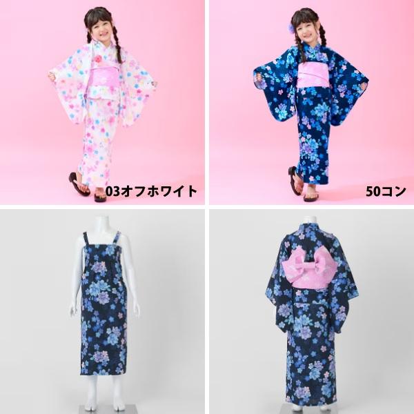 mezzo piano メゾピアノ 桜柄 浴衣 セット 帯 110 120 130 140cm 花柄