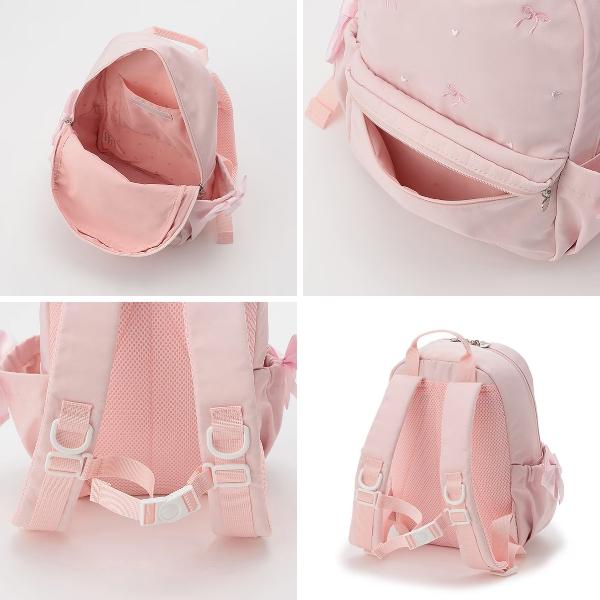 mezzo piano メゾピアノ 容量約8.5L リボン刺しゅうリュック リュック