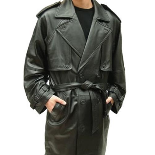 レザーコート メンズ 本革 ロングコート 革コート カウ革 トレンチ
