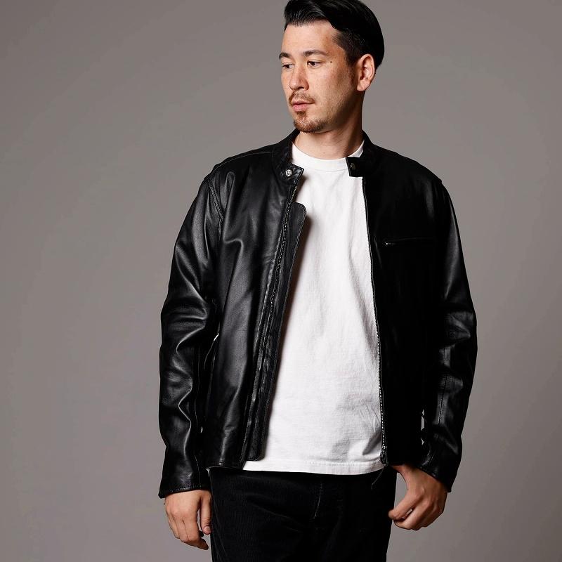 Mo-LAWS レザージャケット メンズ 本革 ラム革 シングルライダース