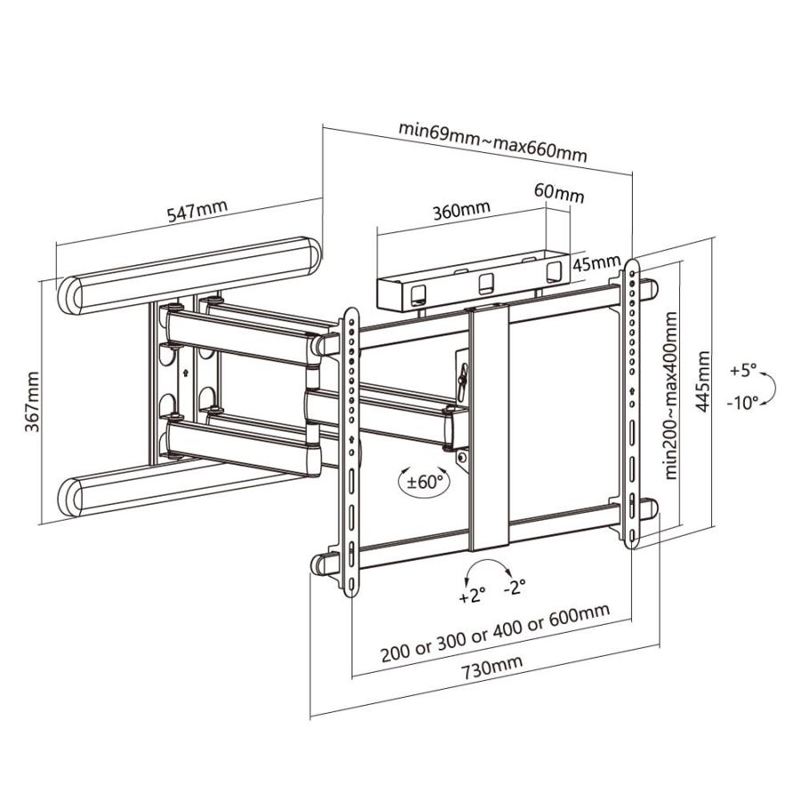 テレビセッター 待望の超大型テレビに対応するアーム金具 37-102インチ
