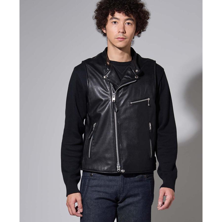 カドヤ（KADOYA） KADOYA LEATHER RIDERS VEST / ブラック カドヤ公式