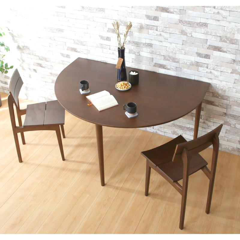 KAGUWORLD ダイニング テーブル セット 3点 2人掛け 二人用 半円 楕円