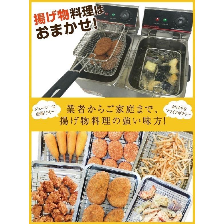電気フライヤー FL-DS6W ミニフライヤー 6L×2槽 卓上フライヤー 電気