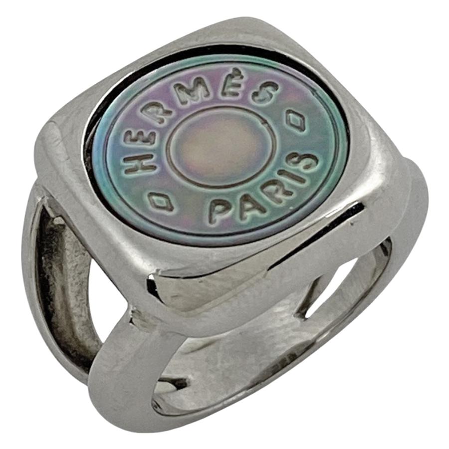 HERMES（エルメス） コロゾ リング セリエ シェル コイン リング 約9号
