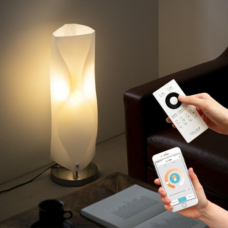スマホ操作対応 リモコン・LED電球付 フロアライト 1灯 ミニヴェレ
