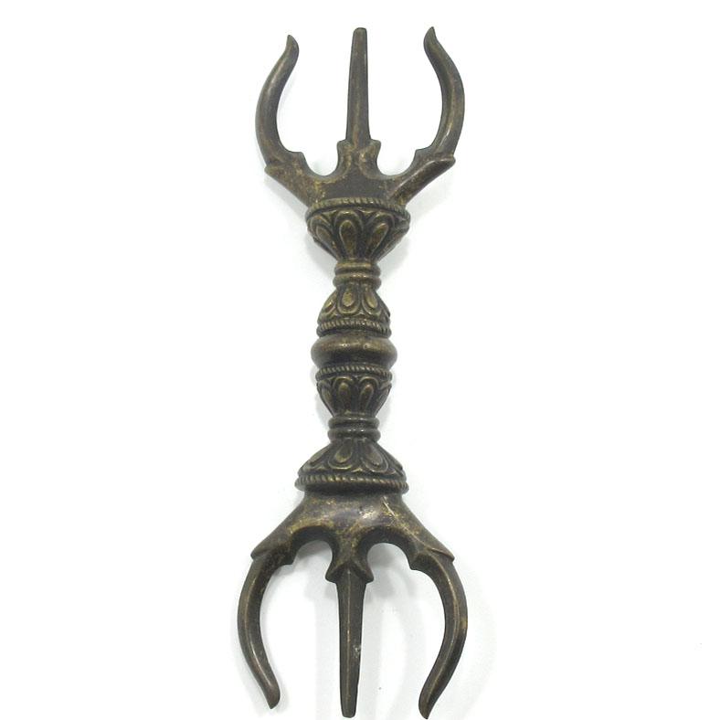 密教法具 三鈷杵 金剛杵 バジュラ LL長さ 約22cm 五鈷杵