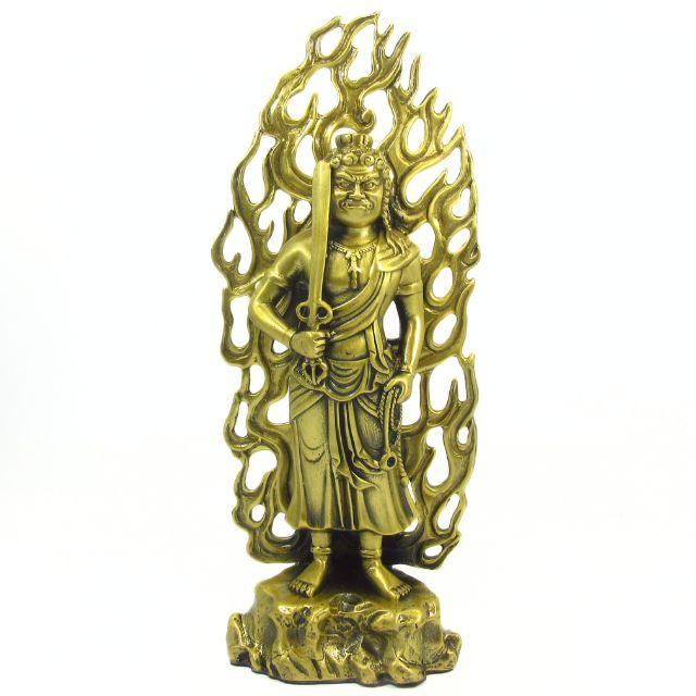 不動明王 像 置物 仏像 立像 不動明王の置物 密教 黄銅製 不動尊 特大