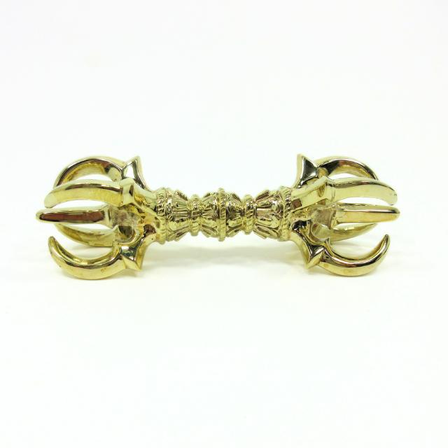 金剛杵 五鈷杵 バジュラ ドルジェ 長さ9cm 真鍮 お守り 金剛杵の五