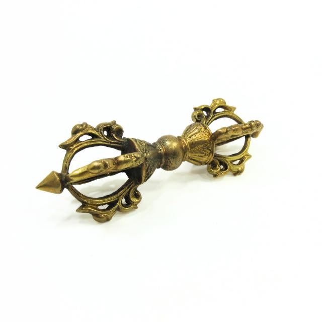 金剛杵 五鈷杵 バジュラ ドルジェ 長さ約14.5cm ヴァジュラ 真鍮 五