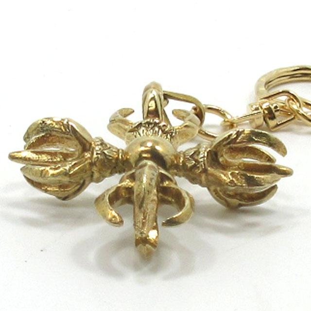 チベット密教 法具 カツマ 羯磨 金剛杵 十字 五鈷杵 キーホルダー