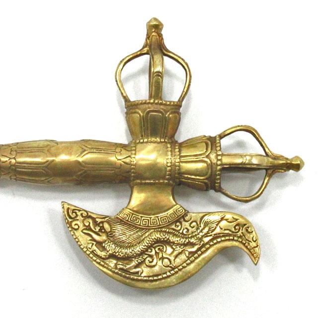 密教法具 カルタリ 独鈷杵 プルパ 一体型 特大サイズ約30cm ブルパ