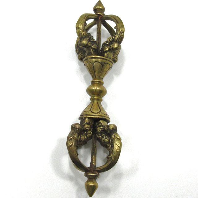 五鈷杵 バジュラ 銅製 金剛杵 特大約22．5cm 仏具 金属製 置物 前