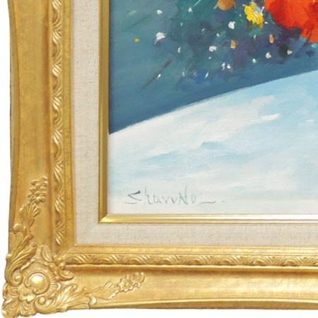 絵画 油絵 花バラ （春野修一） 【肉筆】【油絵】【花】 : 掛け軸